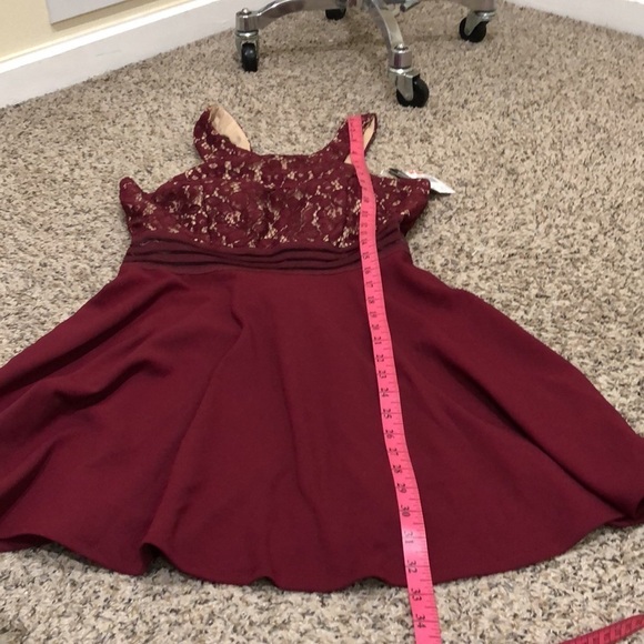 NWT Speechless Dress Size Big Girls Large Wine Red Nude Lace Mesh Cutout - Picture 10 of 10